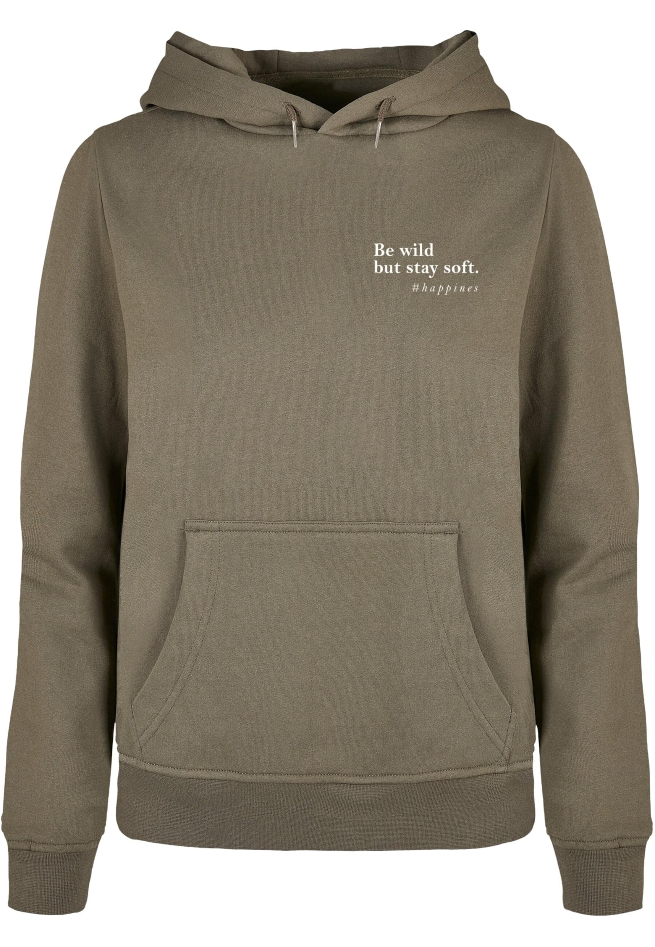 Merchcode Sweatshirt 'Happines' in Grün: Vorderseite