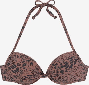 LASCANA Push-up Bikinový top - Hnedá: predná strana