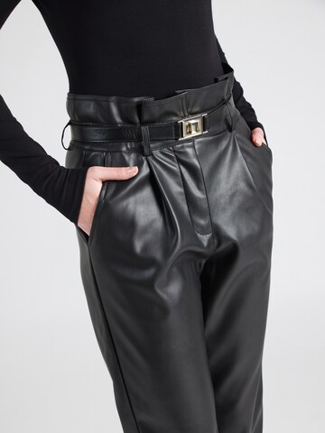 River Island Tapered Pleat-Front Pants in Black