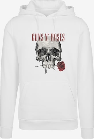F4NT4STIC Sweatshirt 'Guns 'n' Roses Flower Skull Rock Musik Band' in Weiß: Vorderseite