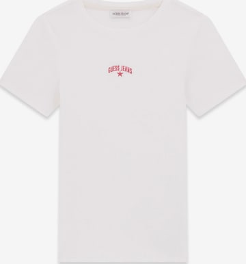 GUESS JEANS Тениска в бяло: отпред