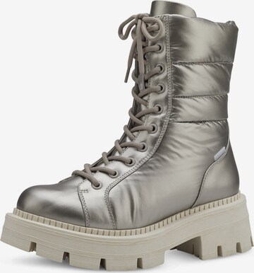 TAMARIS Lace-Up Ankle Boots in Silver: front