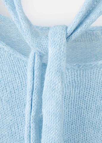 MANGO Set: Pullover und Schal 'LILI' in Blau