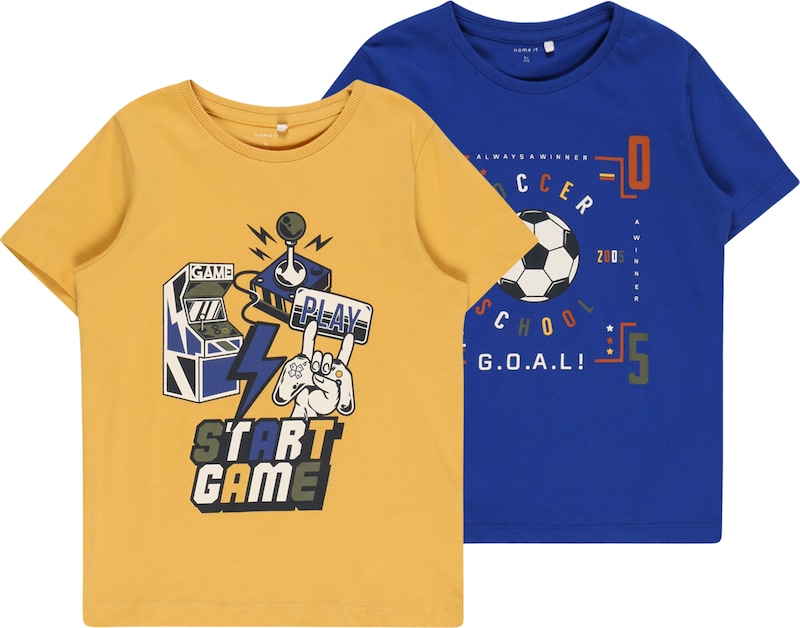 NAME IT T-Shirt 'KONAN' in Dunkelblau Gelb NAME IT T-Shirt 'KONAN' in Dunkelblau Gelb