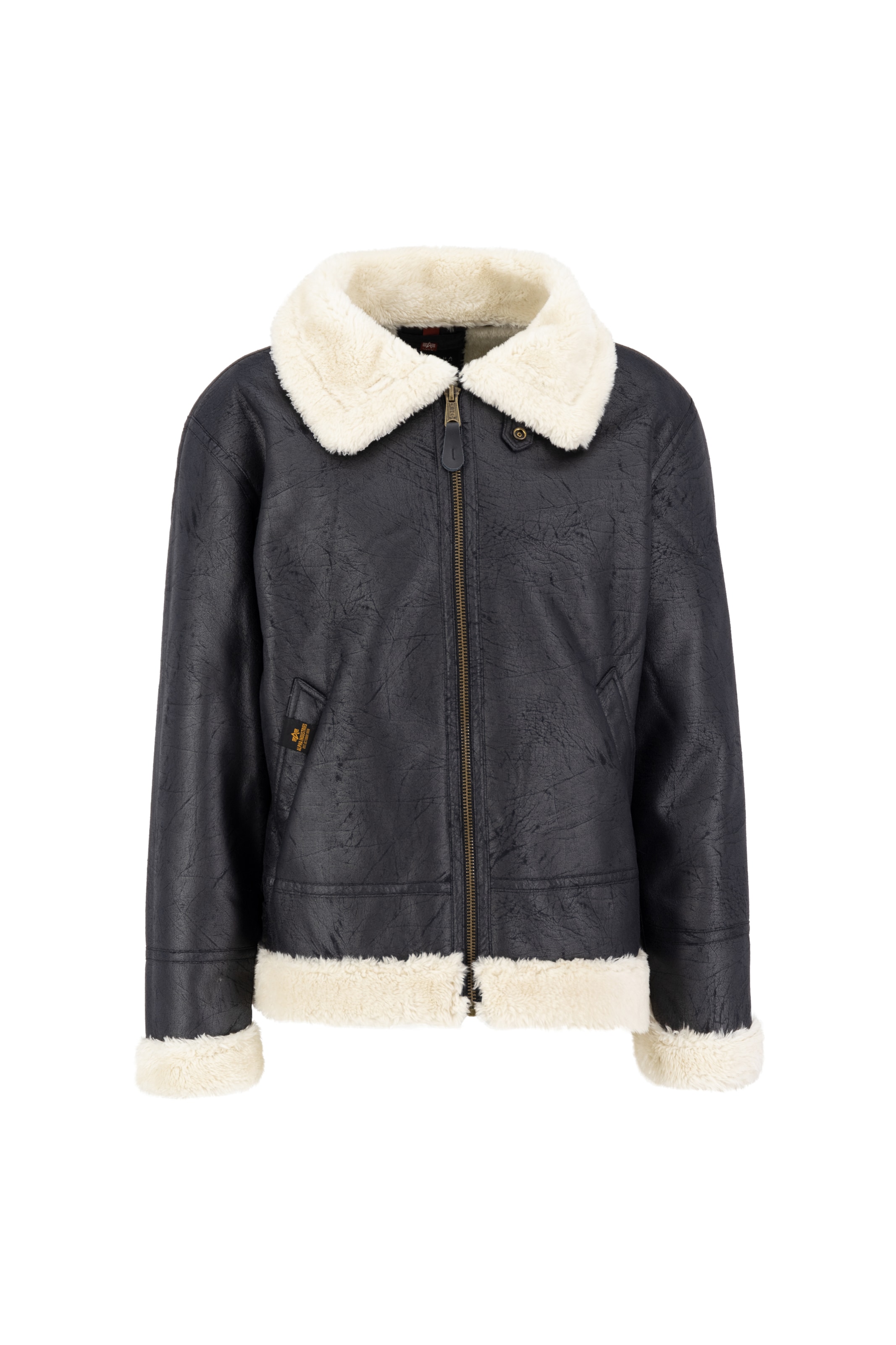 ALPHA INDUSTRIES Zimska jakna &#x27;B3 FL&#x27; | črna barva: sprednja stran