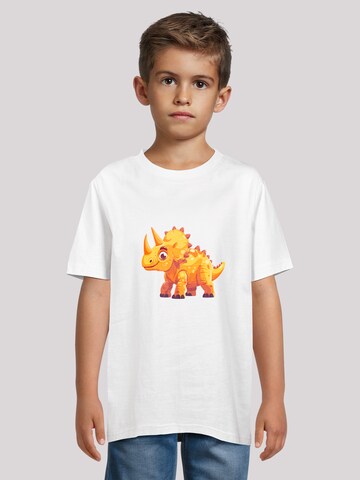 F4NT4STIC Shirt 'Süßer Triceratops Dinosaurier' in Wit