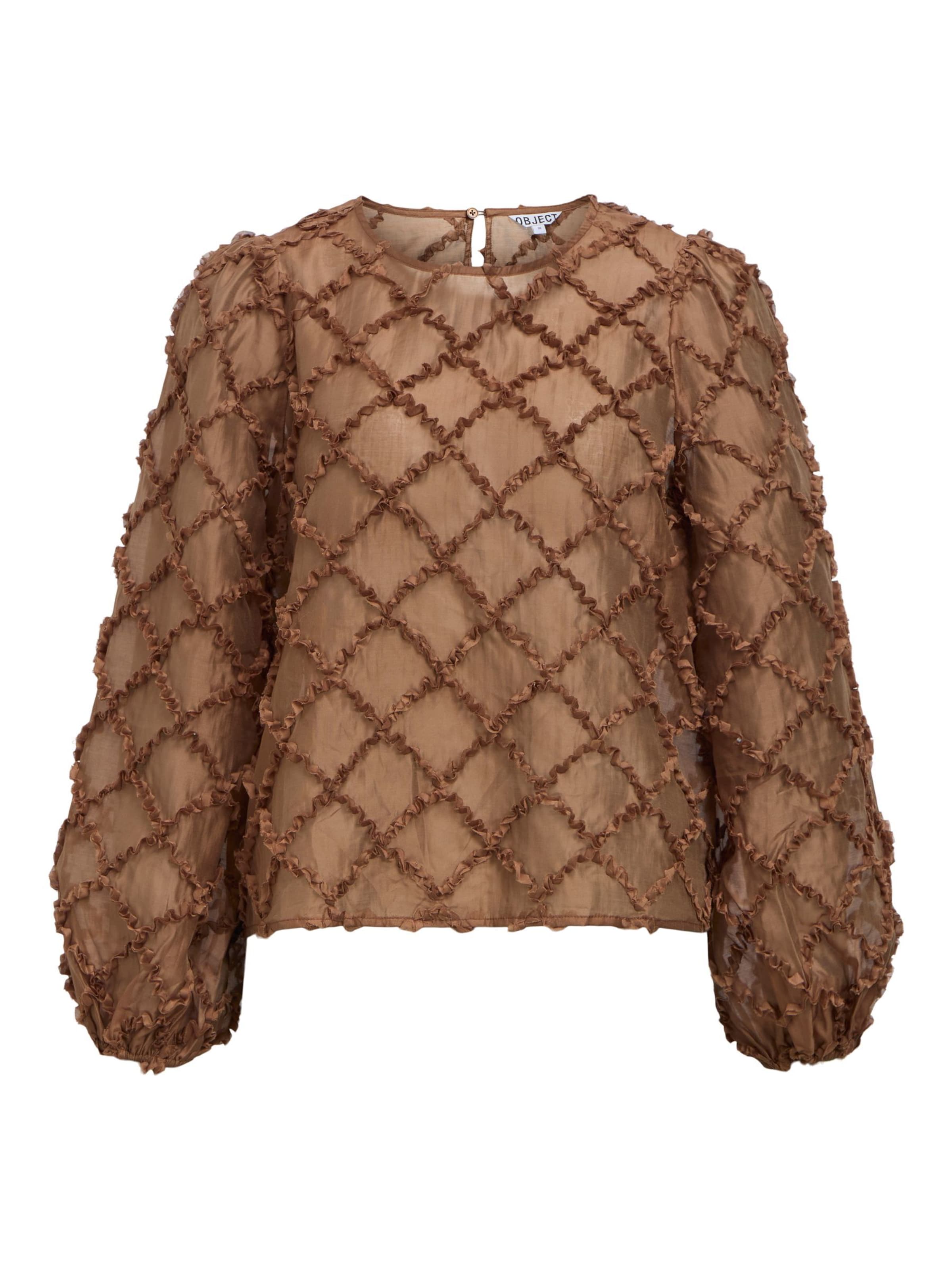 OBJECT Blouse 'Luisa' in Bruin: voorkant