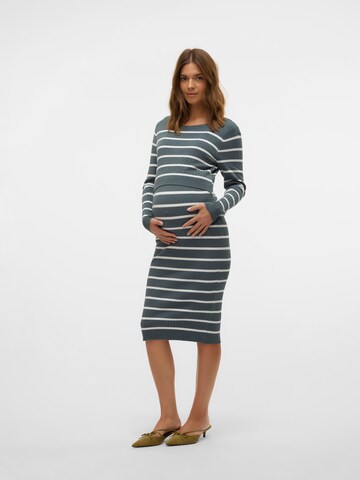 MAMALICIOUS Knitted dress 'MLNewsiv June' in Blue: front
