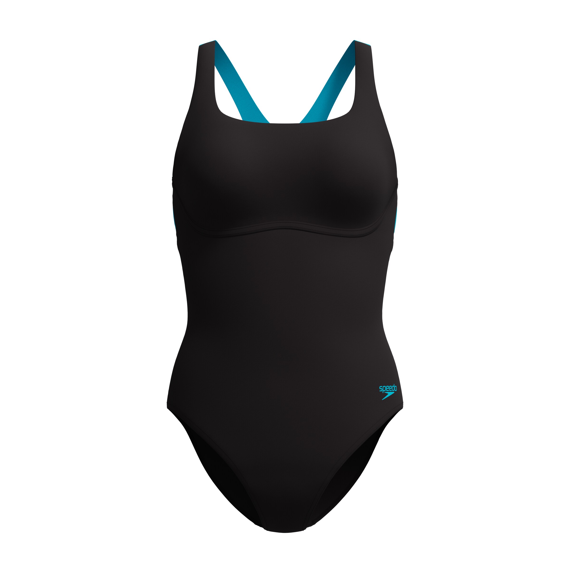 SPEEDO Bustier Badeanzug in Schwarz: Vorderseite