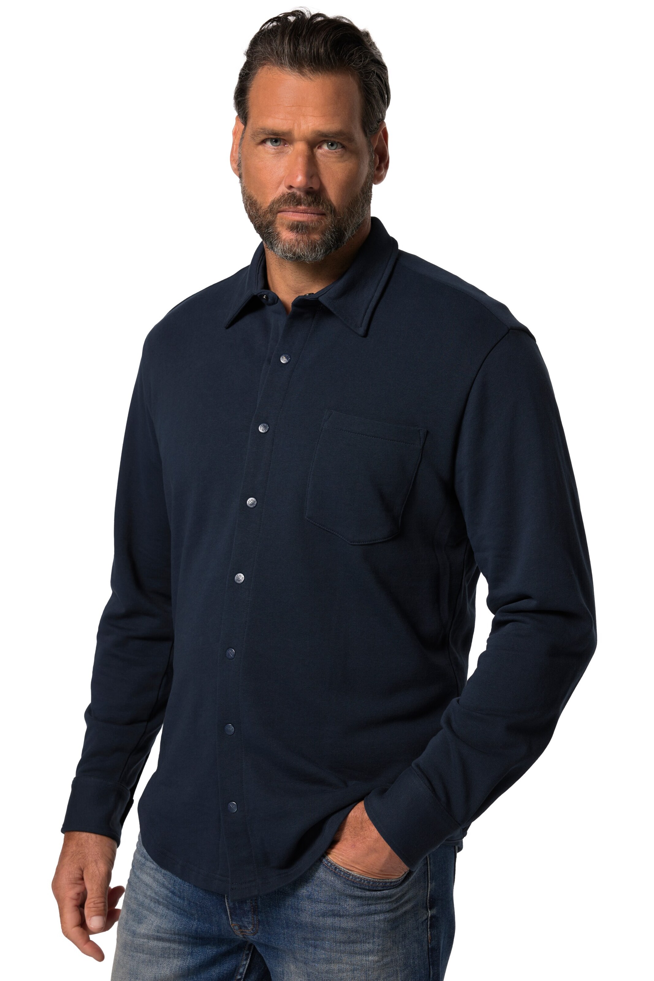 JP1880 Regular fit Button Up Shirt in Blue: front