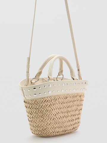 MANGO Shoppingväska 'BASTER' i vit