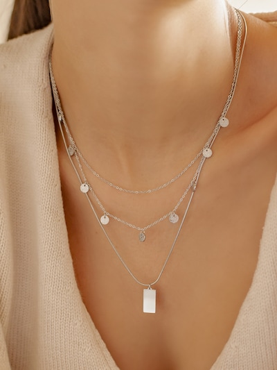 Hey Happiness Kette 'Line Up' in silber, Produktansicht