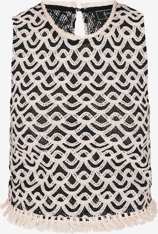 juoda faina Megzta palaidinė be rankovių 'Fashion Look': priekis