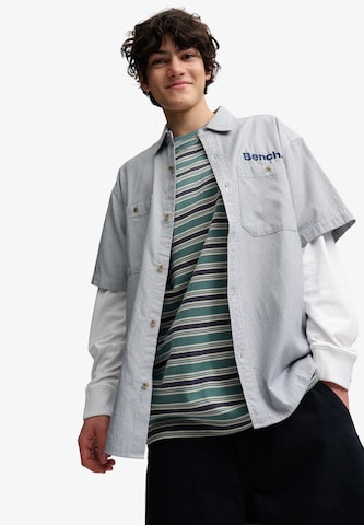 BENCH Comfort fit Overhemd 'Bench x Superdry & Co' in Grijs: voorkant