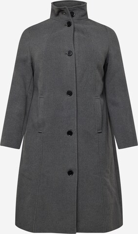 Ulla Popken Between-Seasons Coat in Grey: front