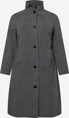 Ulla Popken Between-Seasons Coat in Grey: front