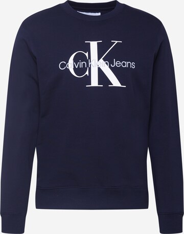 Sweat-shirt Calvin Klein Jeans en bleu : devant