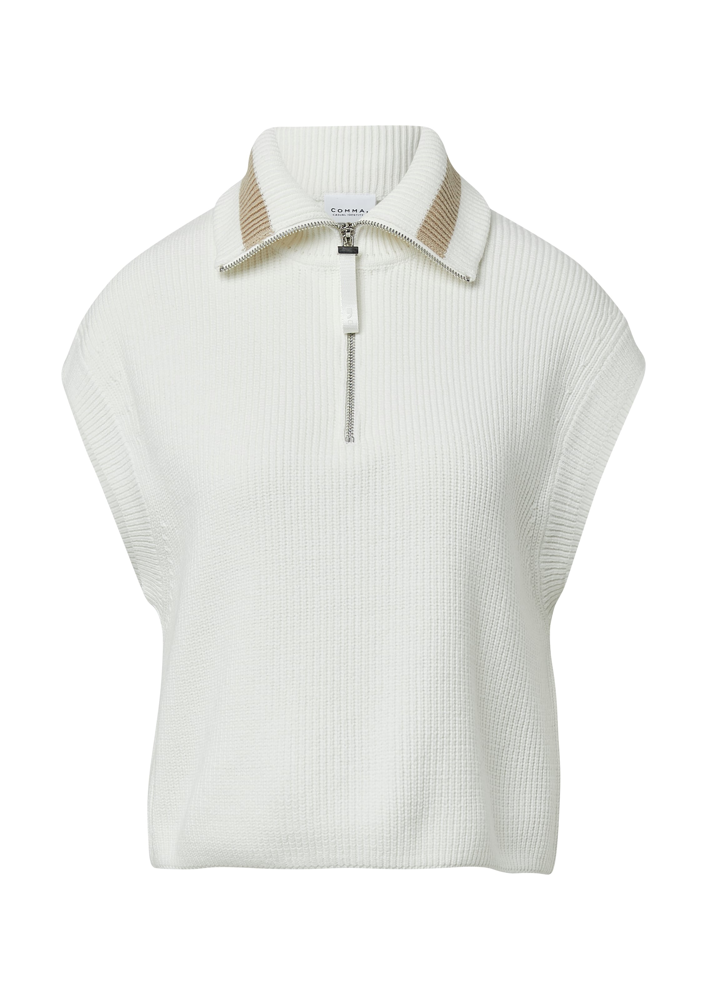 Pull-over comma casual identity en blanc : devant