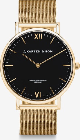 Kapten & Son - Relógios analógicos 'Campus' em ouro: frente
