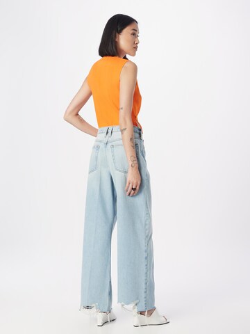 FRAME Wide leg Jeans i blå