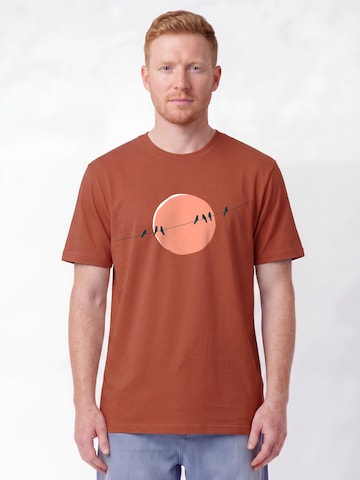 Watapparel Shirt 'Countryside 01' in Bruin: voorkant
