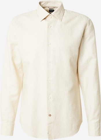 BOSSRegular Fit Košulja 'HAL' - bež boja: prednji dio