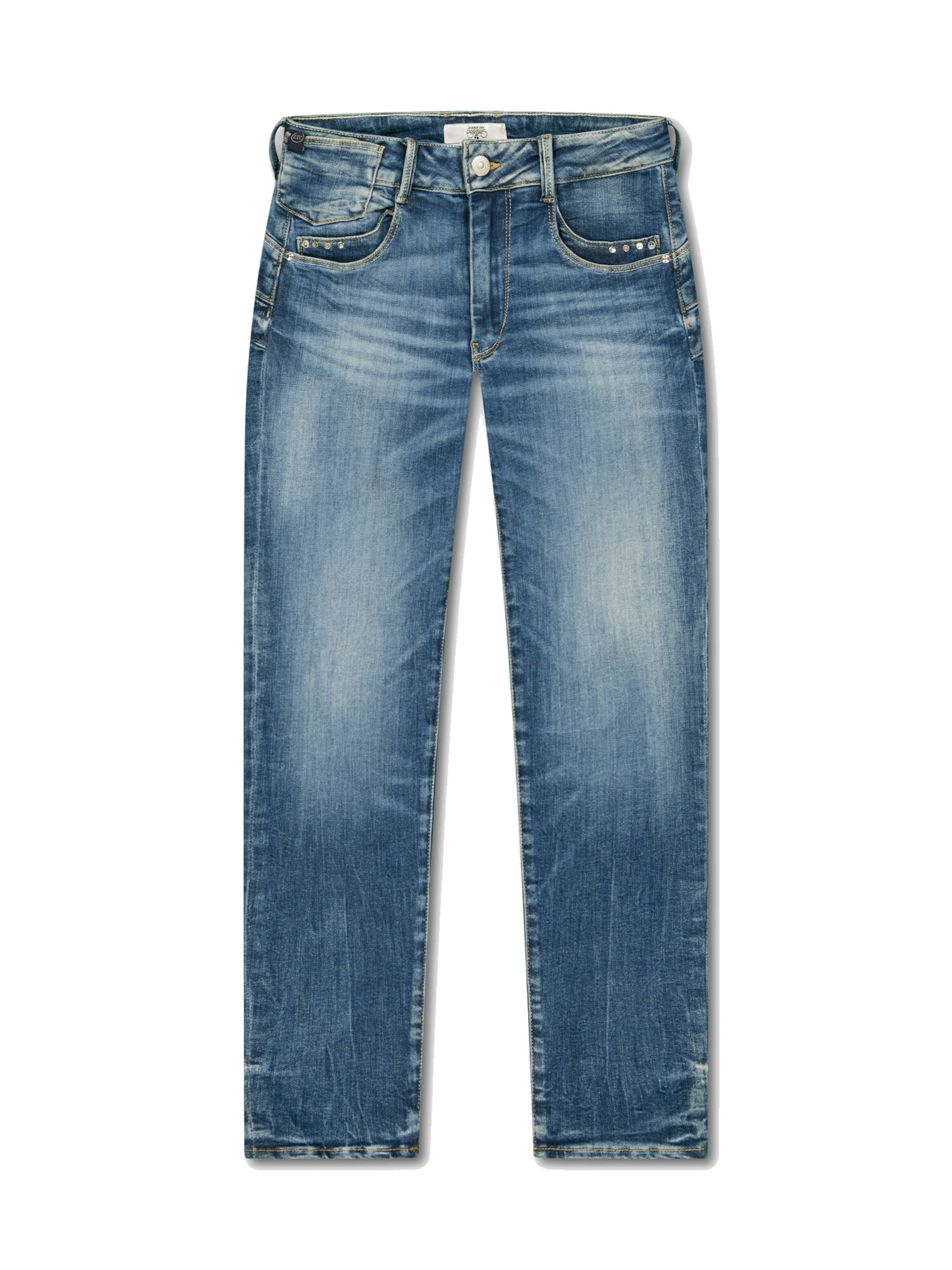 Le Temps Des Cerises Skinny Jeans in Blue: front