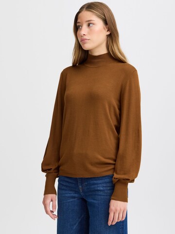 ICHI Sweater ' MAFA ' in Brown: front