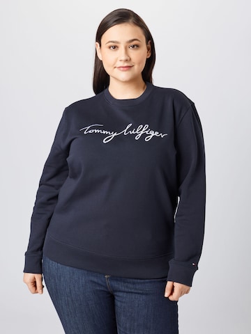 Sweat-shirt Tommy Hilfiger Curve en bleu : devant