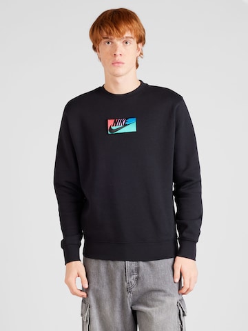 Nike Sportswear Sweatshirt 'CLUB+' in Zwart: voorkant