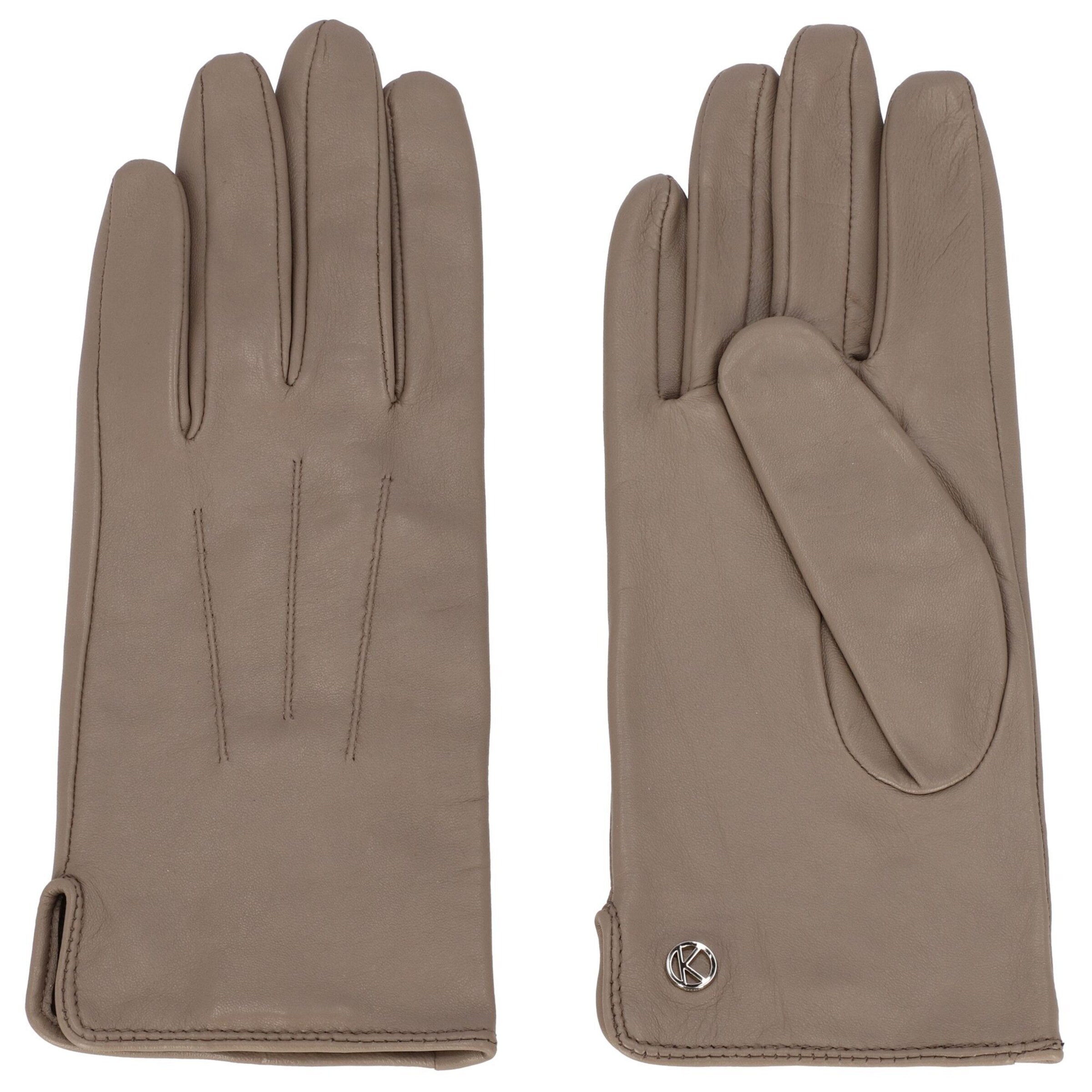 KESSLER Full Finger Gloves 'Carla' in Beige: front