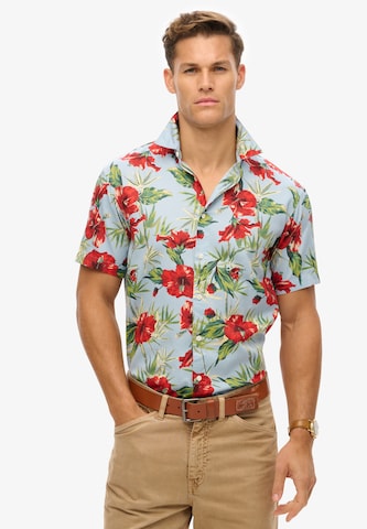 Superdry Comfort Fit Hemd 'Hawaiian' in Blau: Vorderseite