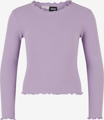 Urban Classics Топ 'Girls Short Rib Longsleeve' в Лиловый: спереди