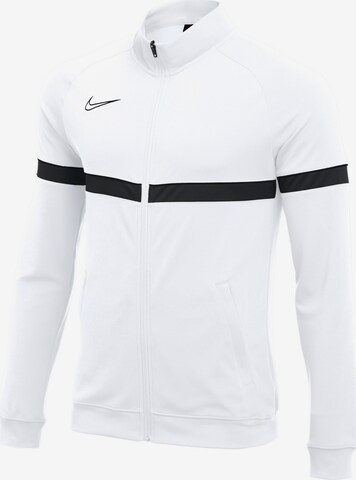 NIKE Athletic Zip-Up Hoodie in White: front