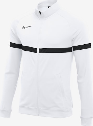 NIKE Athletic Zip-Up Hoodie in White: front