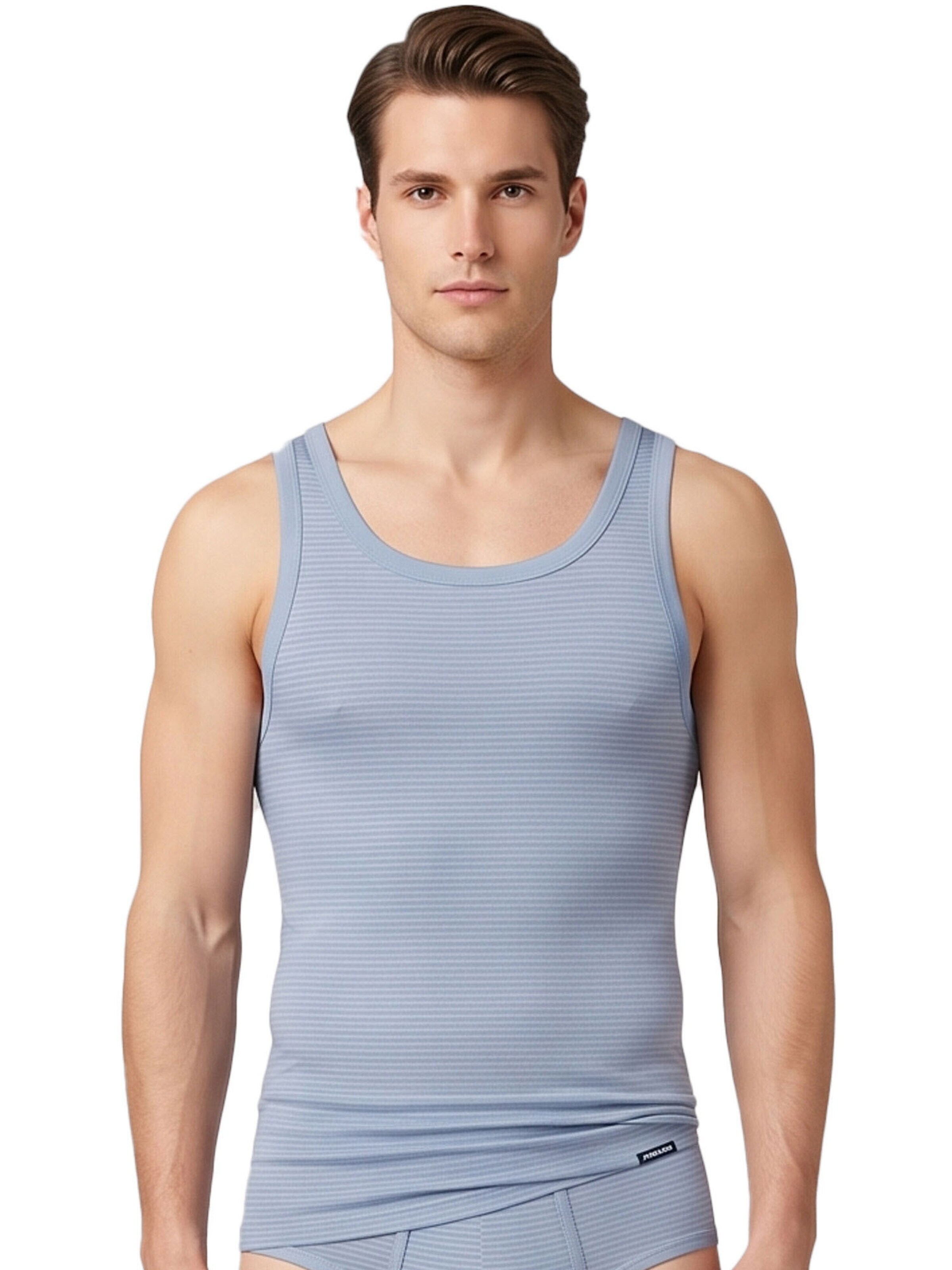 Ammann Undershirt 'Jeans Feinripp' in Blue