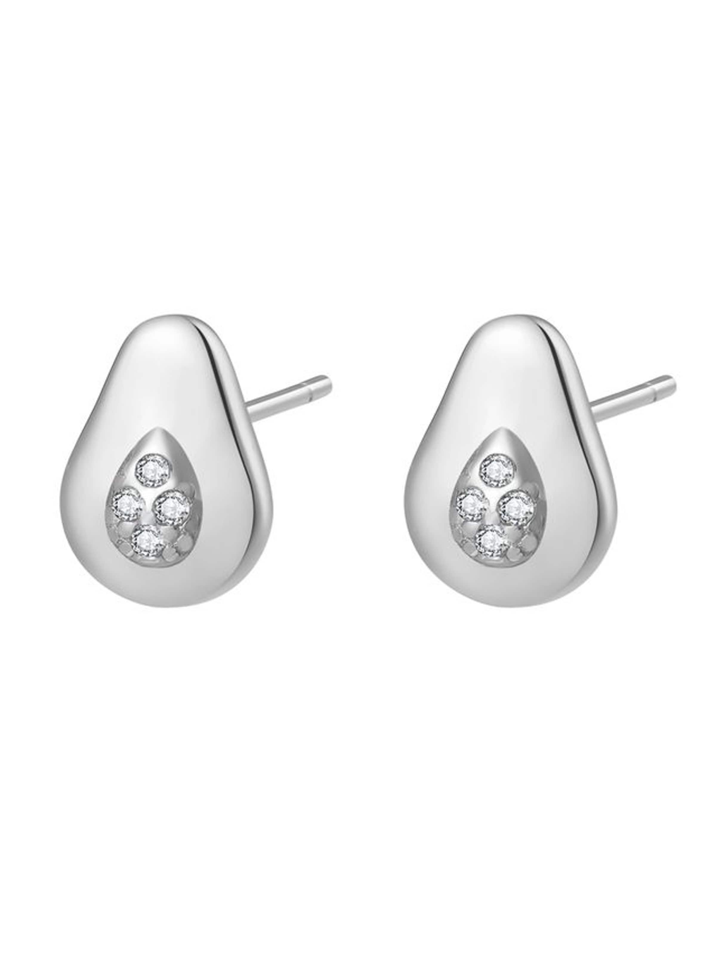 Hey Happiness - Pendientes 'Avocado Joy' en plata: frente