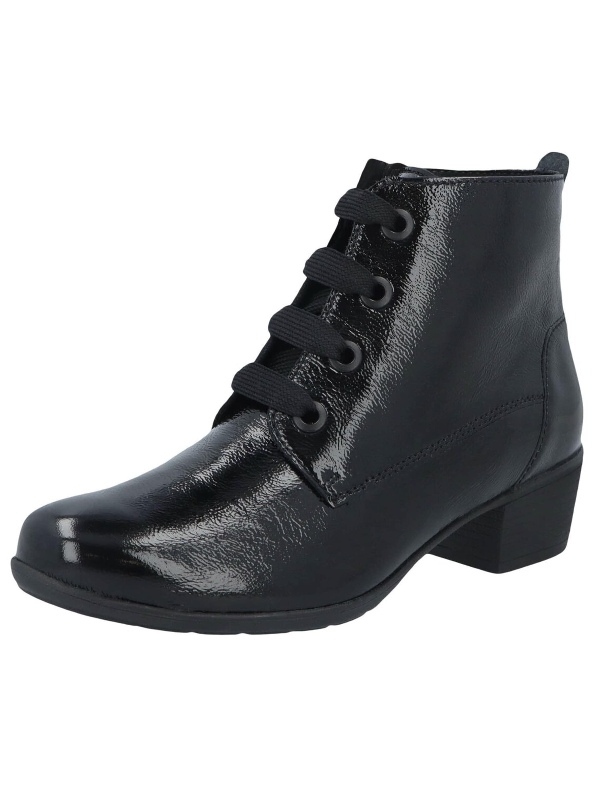 SOLIDUS Laarzen 'Stiefeletten/Boot Damen 35019 00691 Echtleder in schwarz' in Zwart: voorkant