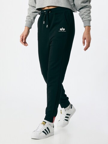 ALPHA INDUSTRIES Tapered Pants in Black: front