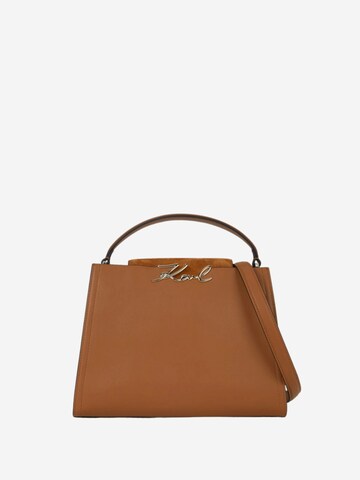 Karl Lagerfeld Handbag 'Karl Lagerfeld Sac à poignée supérieure K/Signature Tan Foncé' in Brown: front