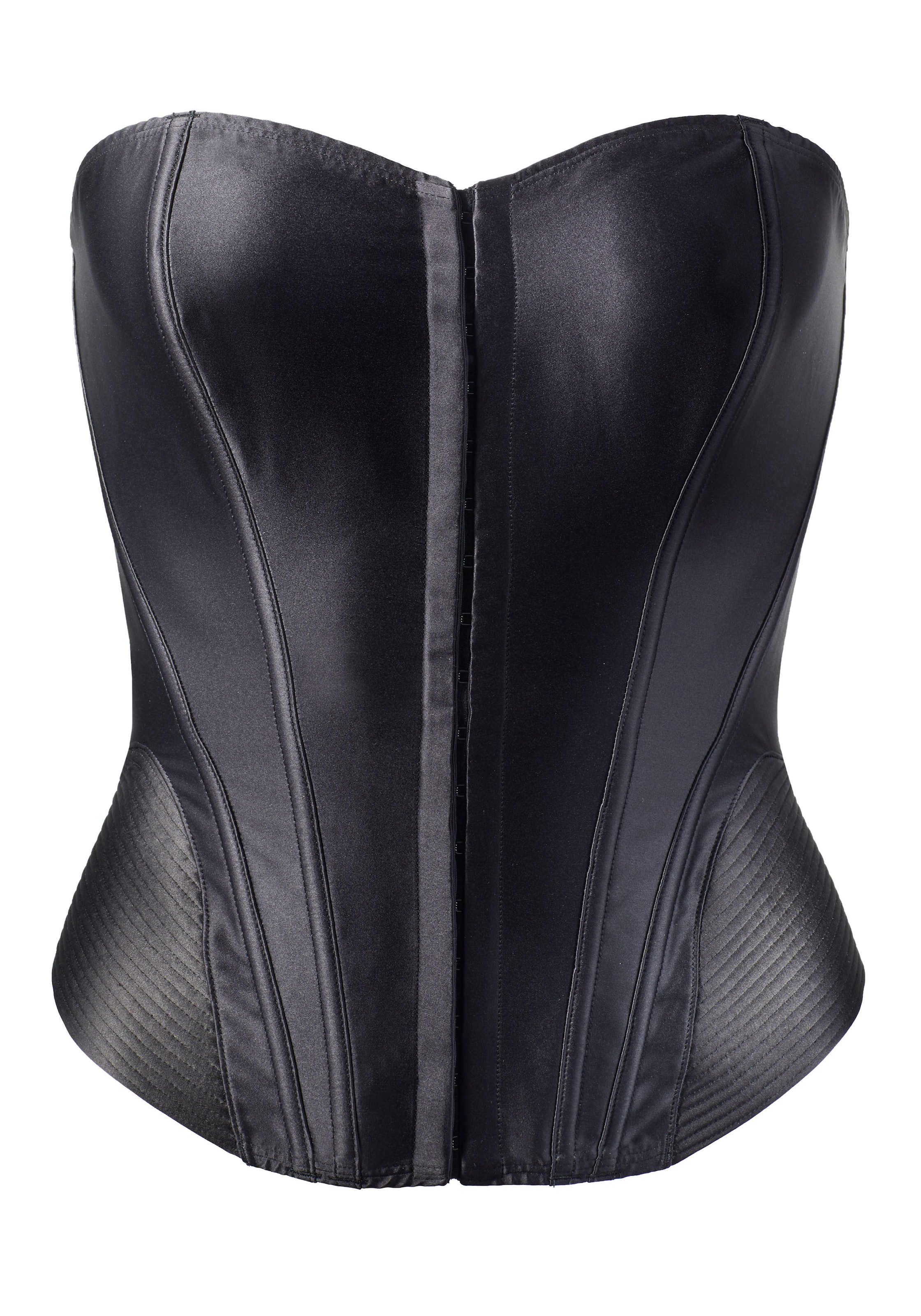 Corsete de la PETITE FLEUR GOLD pe negru: față