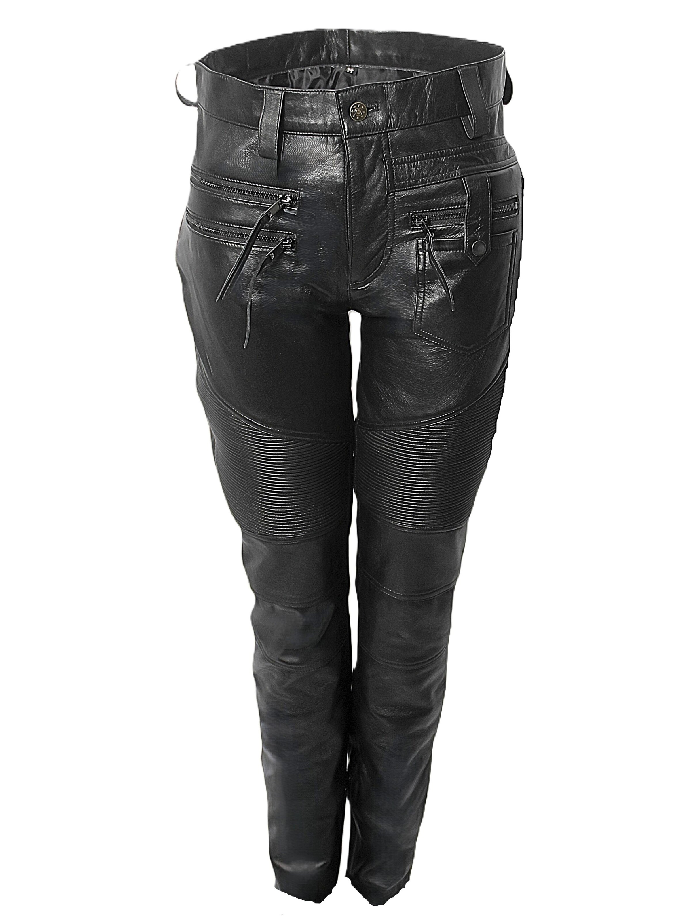 Be  Noble Pants 'Lederhose im Biker-Style mit Stretchleder' in Black, Item view