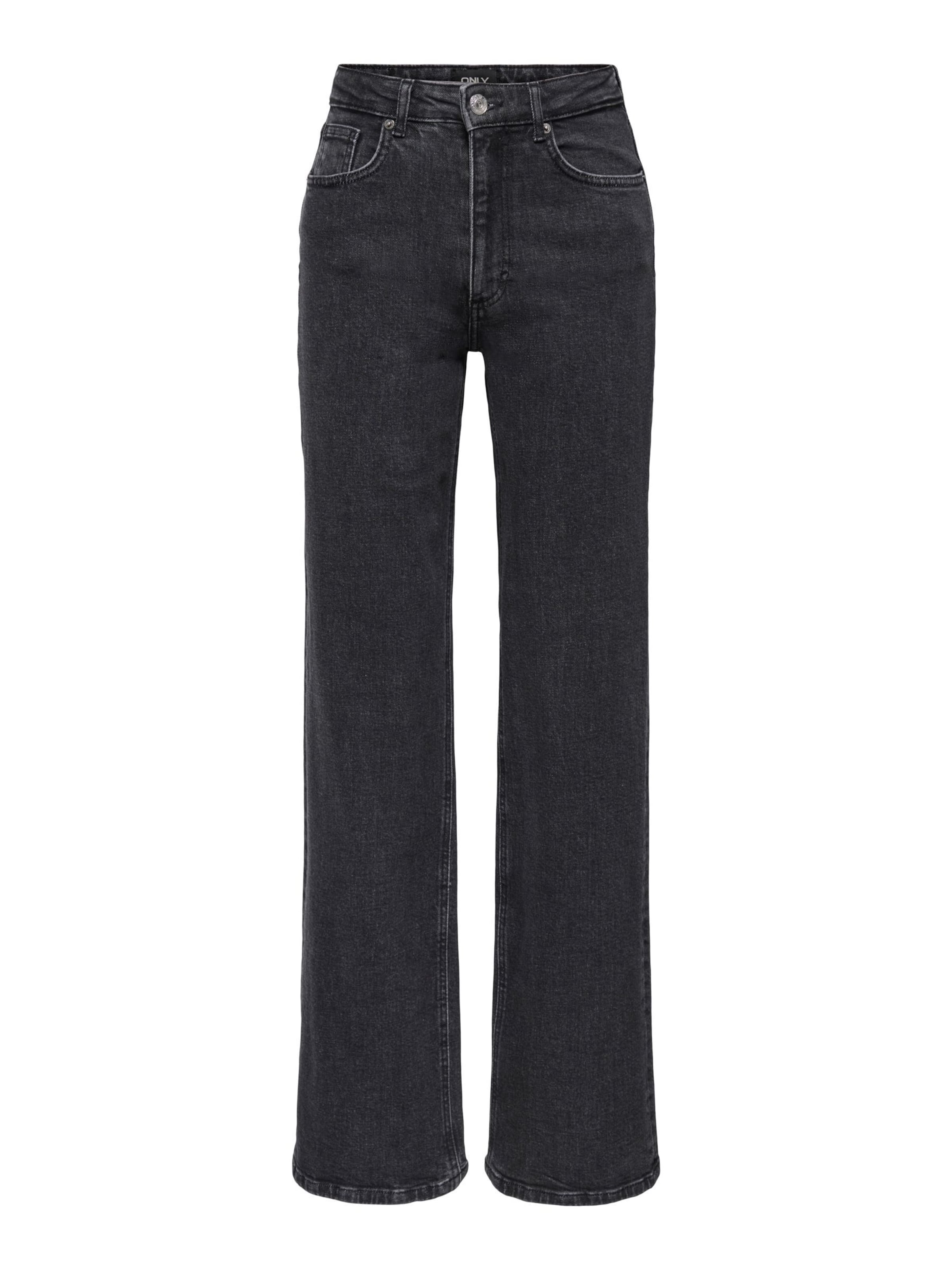 ONLY Wide leg Jeans 'ONLJuicy' in Zwart: voorkant