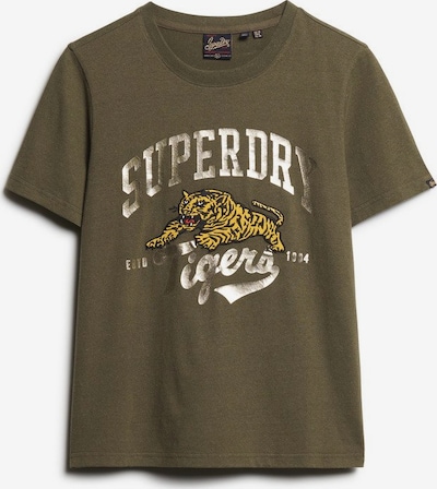 Superdry T-shirt en vert foncé, Vue avec produit
