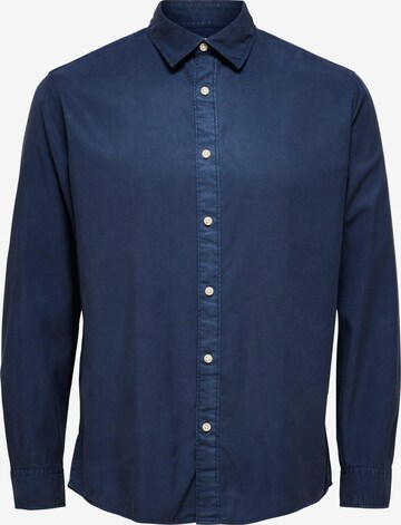 SELECTED HOMME Regular fit Button Up Shirt in Blue: front