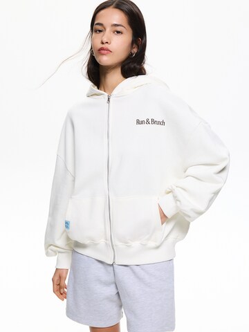Pull&Bear Sweatjakke i hvid
