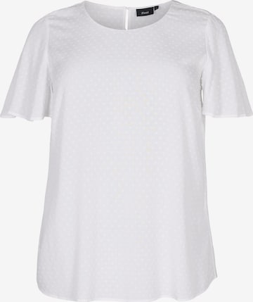 Zizzi Blouse 'Xuilt' in White: front