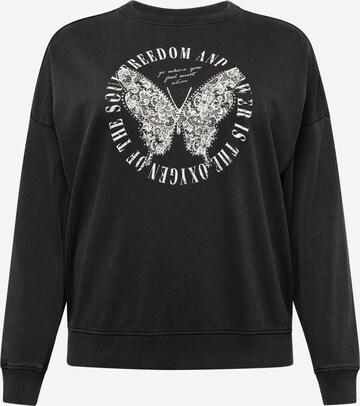 ONLY Carmakoma Sweatshirt 'LUCINDA' in Black: front