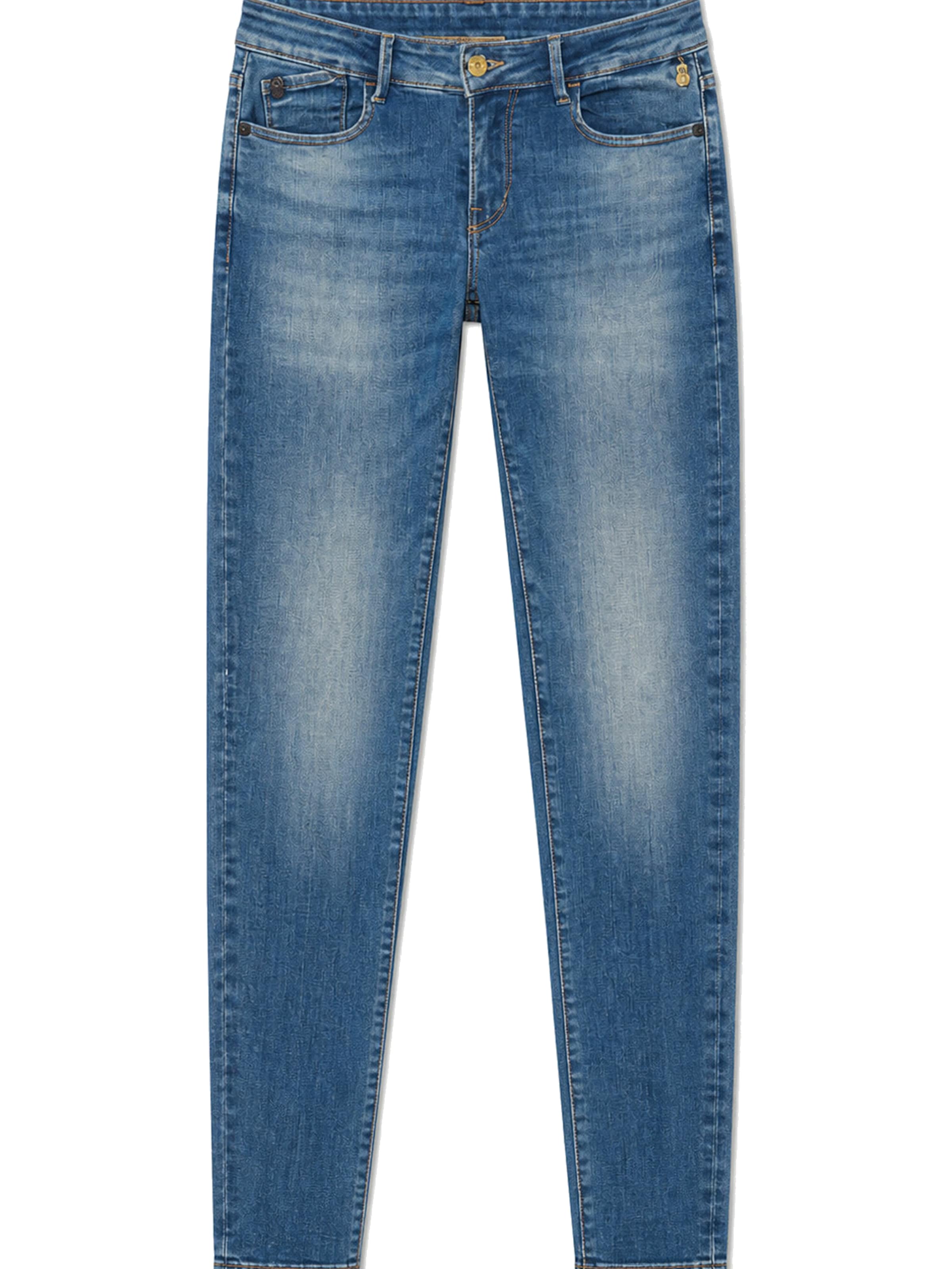 Coupe slim Jean Le Temps Des Cerises en bleu : devant