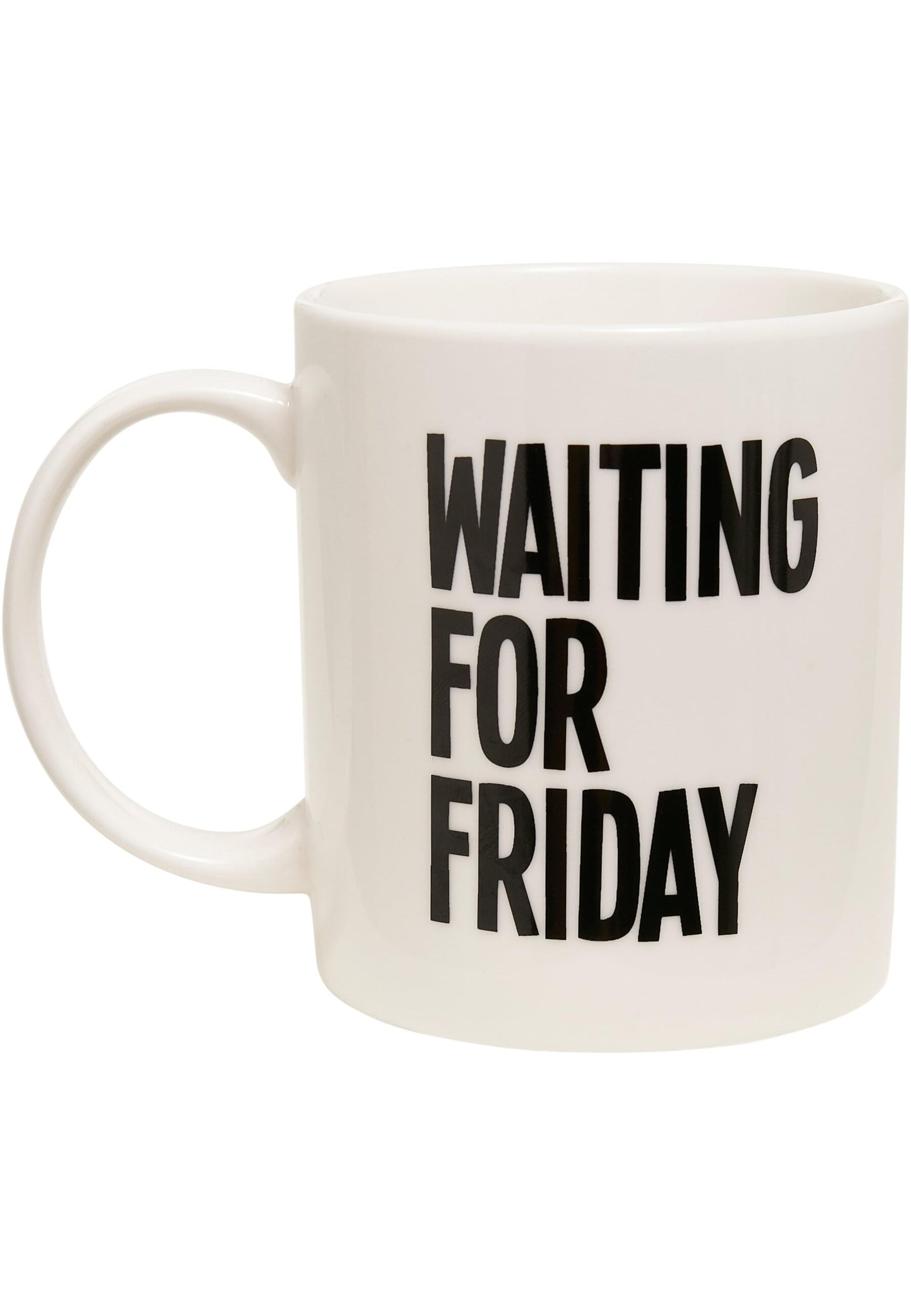 Tasse 'Waiting For Friday' Mister Tee en blanc : devant